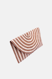 Jelavu - Brooke Small Striped Clutch - Cream / Brown - Jelavu.com