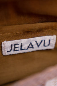 Jelavu - Brooke Small Striped Clutch - Cream / Brown - Jelavu.com