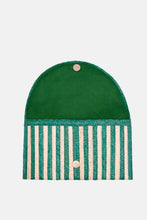 Load image into Gallery viewer, Jelavu - Brooke Small Striped Clutch - Cream / Green - Jelavu.com