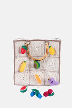 Load image into Gallery viewer, Jelavu - Calista Beige Chochet Bamboo Handle Crossbody with Fruit Charms