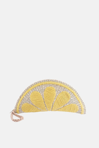 Jelavu - Capri Fruit Embroidery Clutch -  Lemon