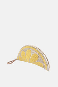 Jelavu - Capri Fruit Embroidery Clutch -  Lemon - Jelavu.com