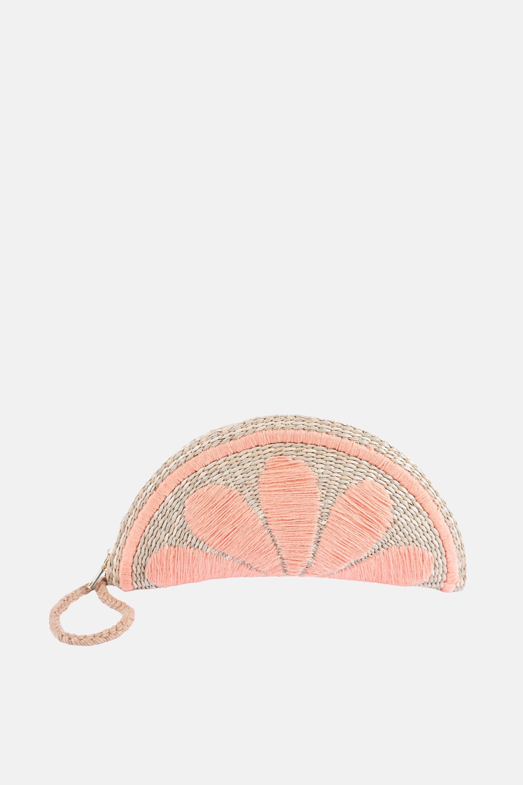 Capri Fruit Embroidery Clutch -  Orange