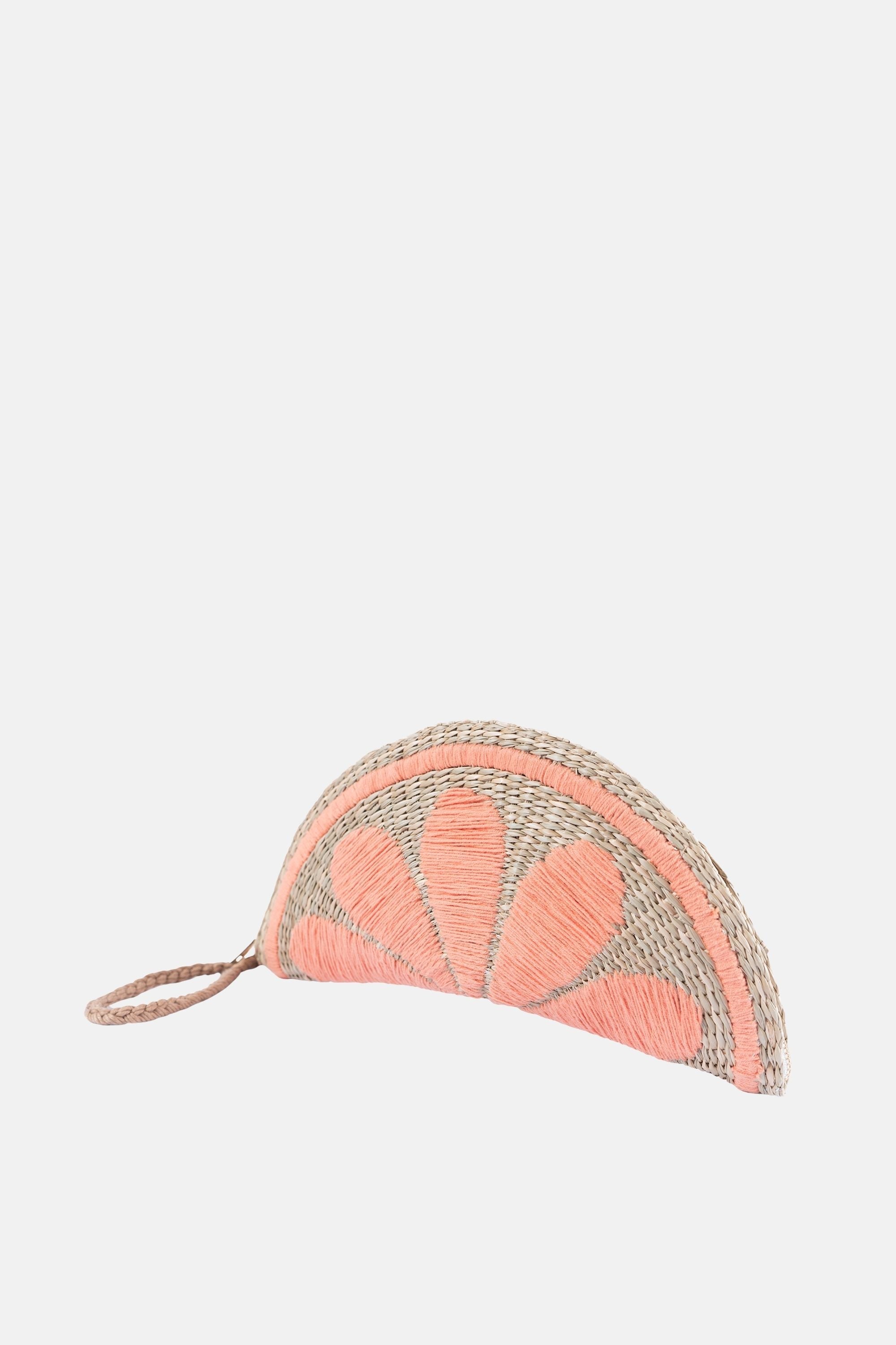 Capri Fruit Embroidery Clutch -  Orange