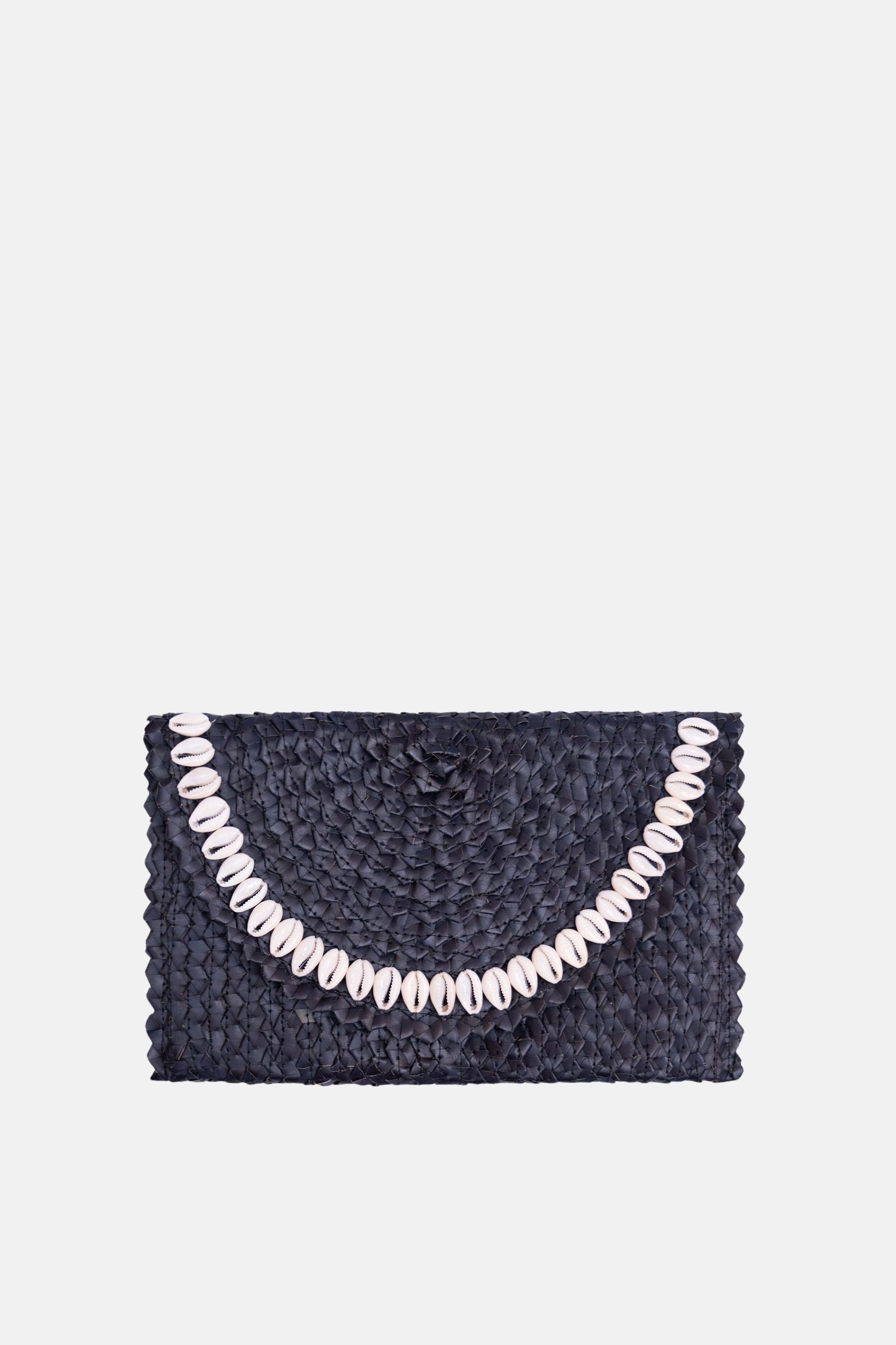 Coco Natural Shell Small Clutch - Black