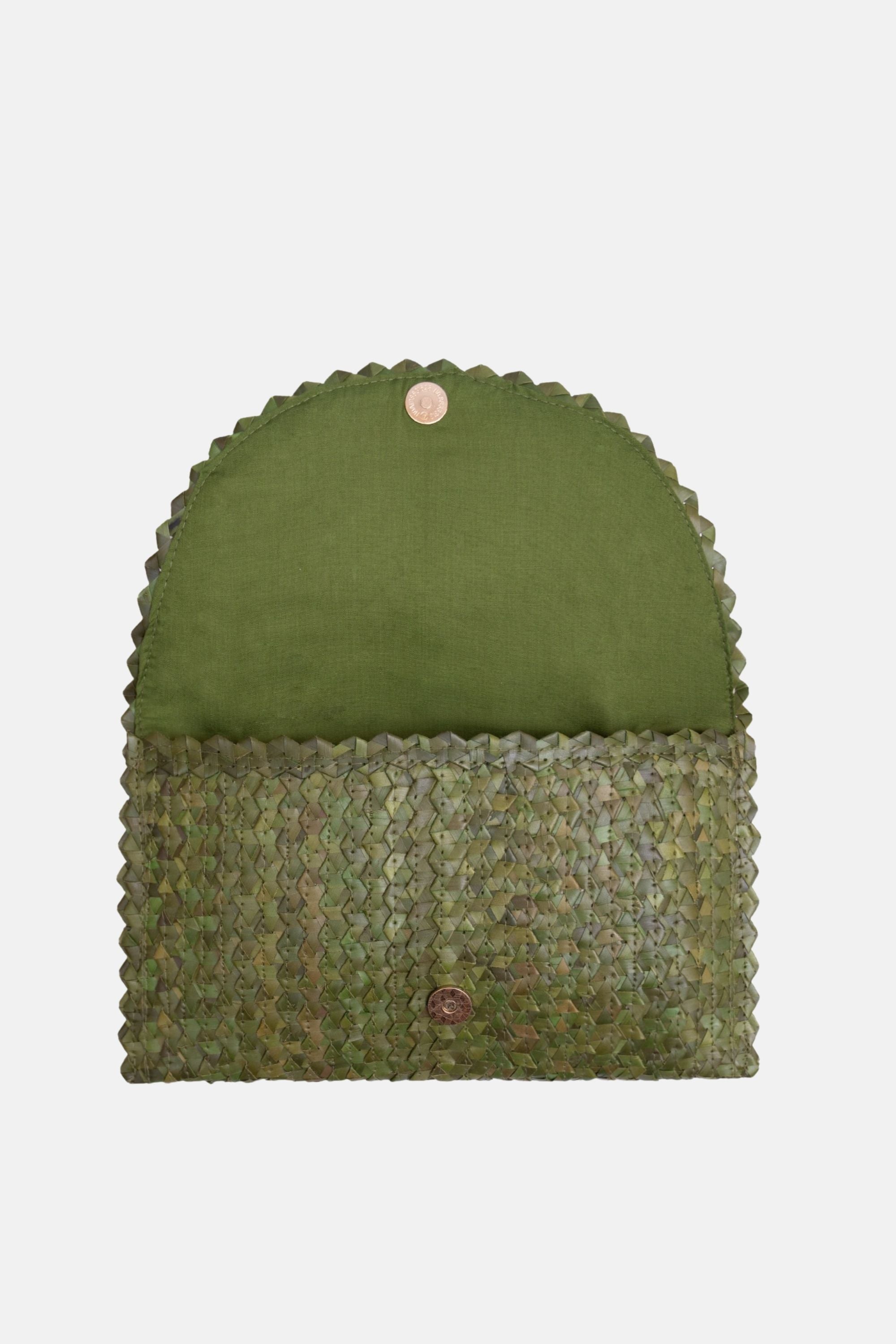 Coco Natural Shell Small Clutch - Moss Green - Jelavu.com