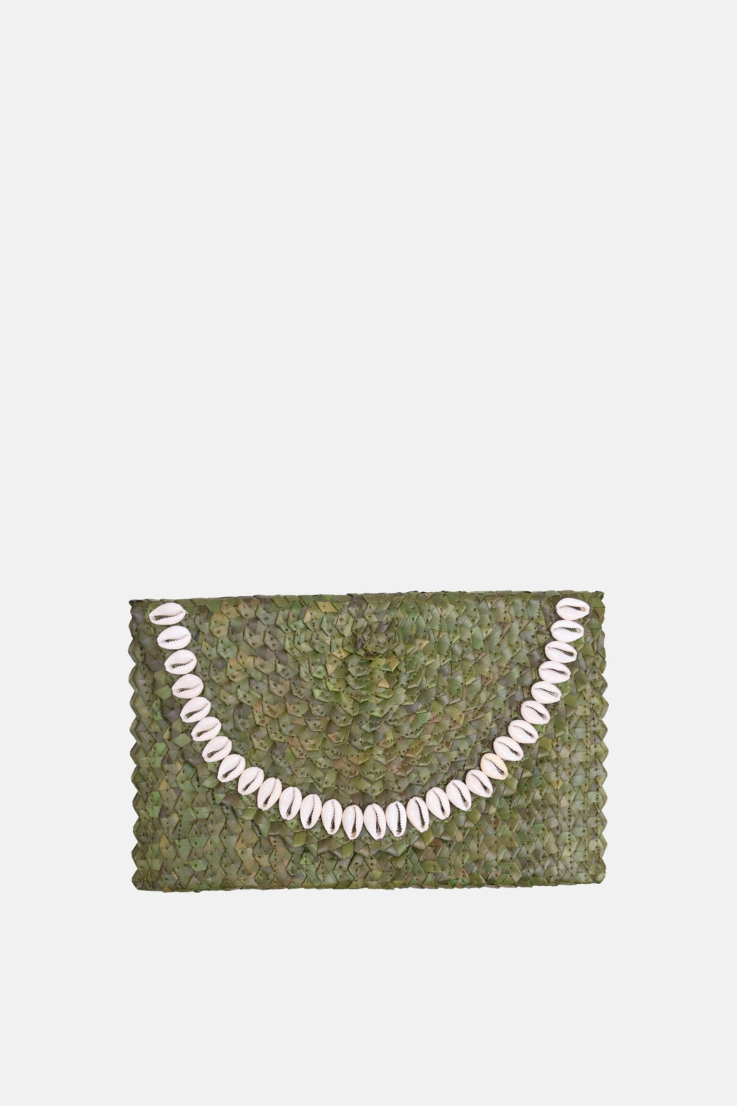 Jelavu - Coco Natural Shell Small Clutch - Moss Green - Jelavu.com