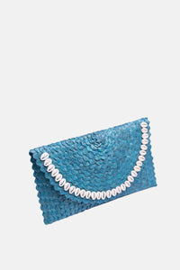 Jelavu - Coco Natural Shell Small Clutch - Turquoise