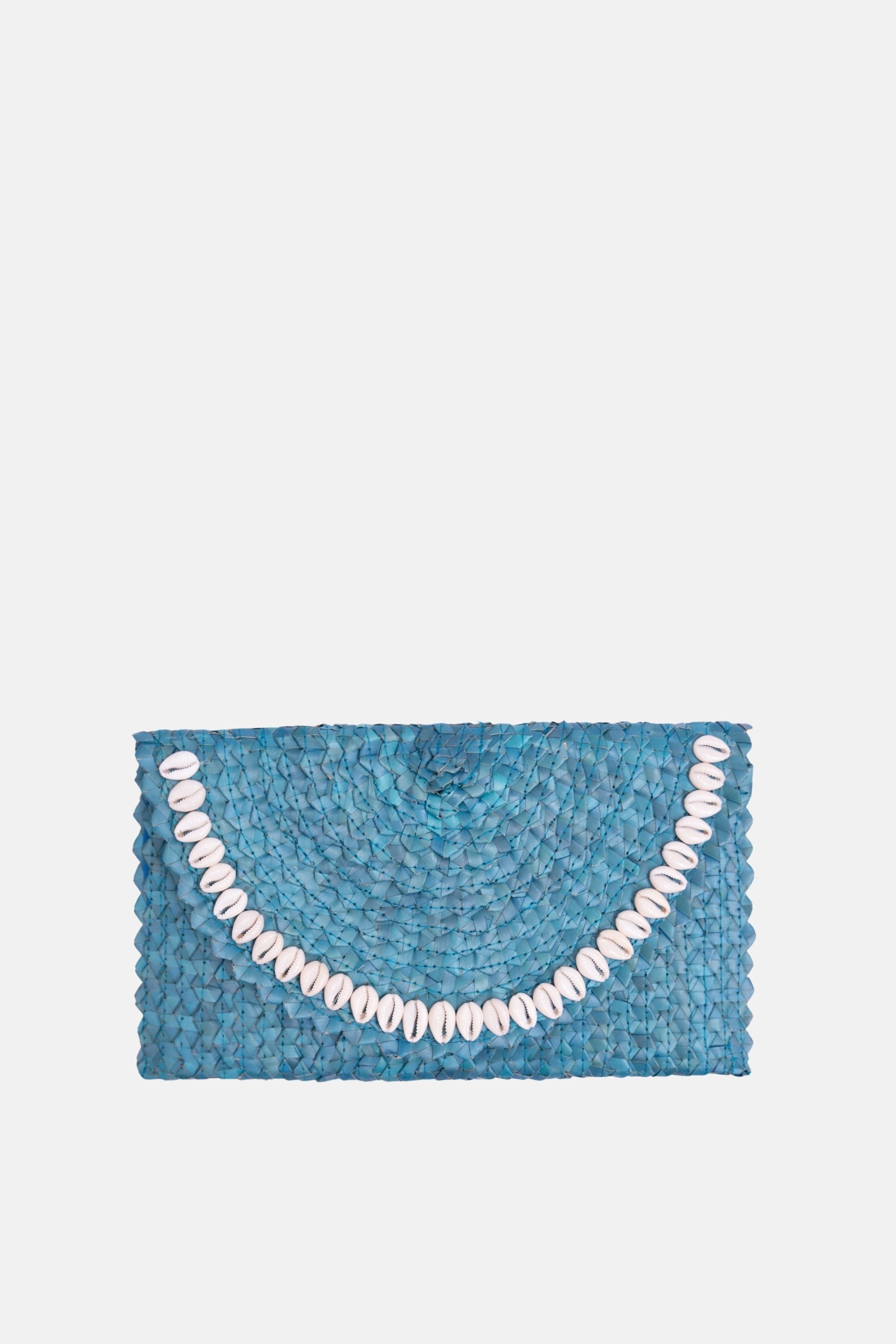 Coco Natural Shell Small Clutch - Turquoise