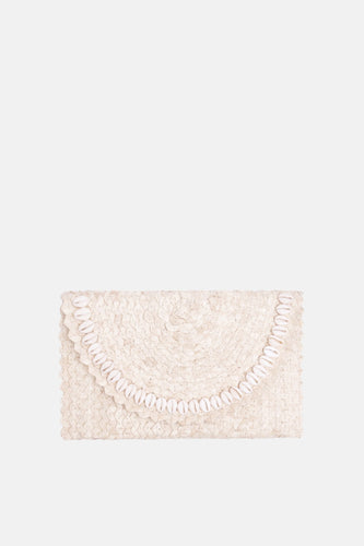 Jelavu - Coco Natural Shell Small Clutch - White