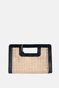 Jelavu - Delmar Cane Clutch - Black Leather - Jelavu.com