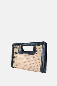 Jelavu - Delmar Cane Clutch - Black Leather - Jelavu.com
