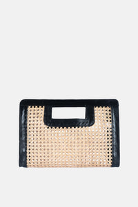 Jelavu - Delmar Cane Clutch - Black Leather - Jelavu.com