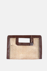Jelavu - Delmar Cane Clutch - Chocolate Leather - Jelavu.com