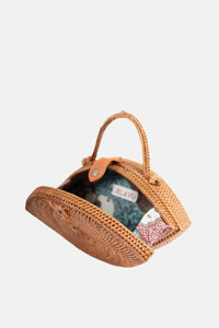 Jelavu - Iris Natural Top Handle Rattan Bag - Jelavu.com