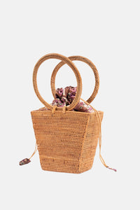 Jelavu - Jibei Small Rattan Round Top Handle Satchel - Natural - Jelavu.com