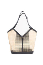 Load image into Gallery viewer, Jelavu - Ophelia Cane Large Tote Bag - Black Leather Trim - Jelavu.com
