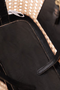 Jelavu - Ophelia Cane Large Tote Bag - Black Leather Trim - Jelavu.com