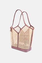 Load image into Gallery viewer, Jelavu - Ophelia Cane Large Tote Bag - Chocolate Leather Trim - Jelavu.com