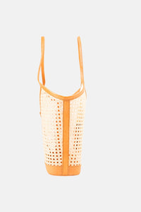Jelavu - Ophelia Cane Large Tote Bag - Tan Leather Trim - Jelavu.com