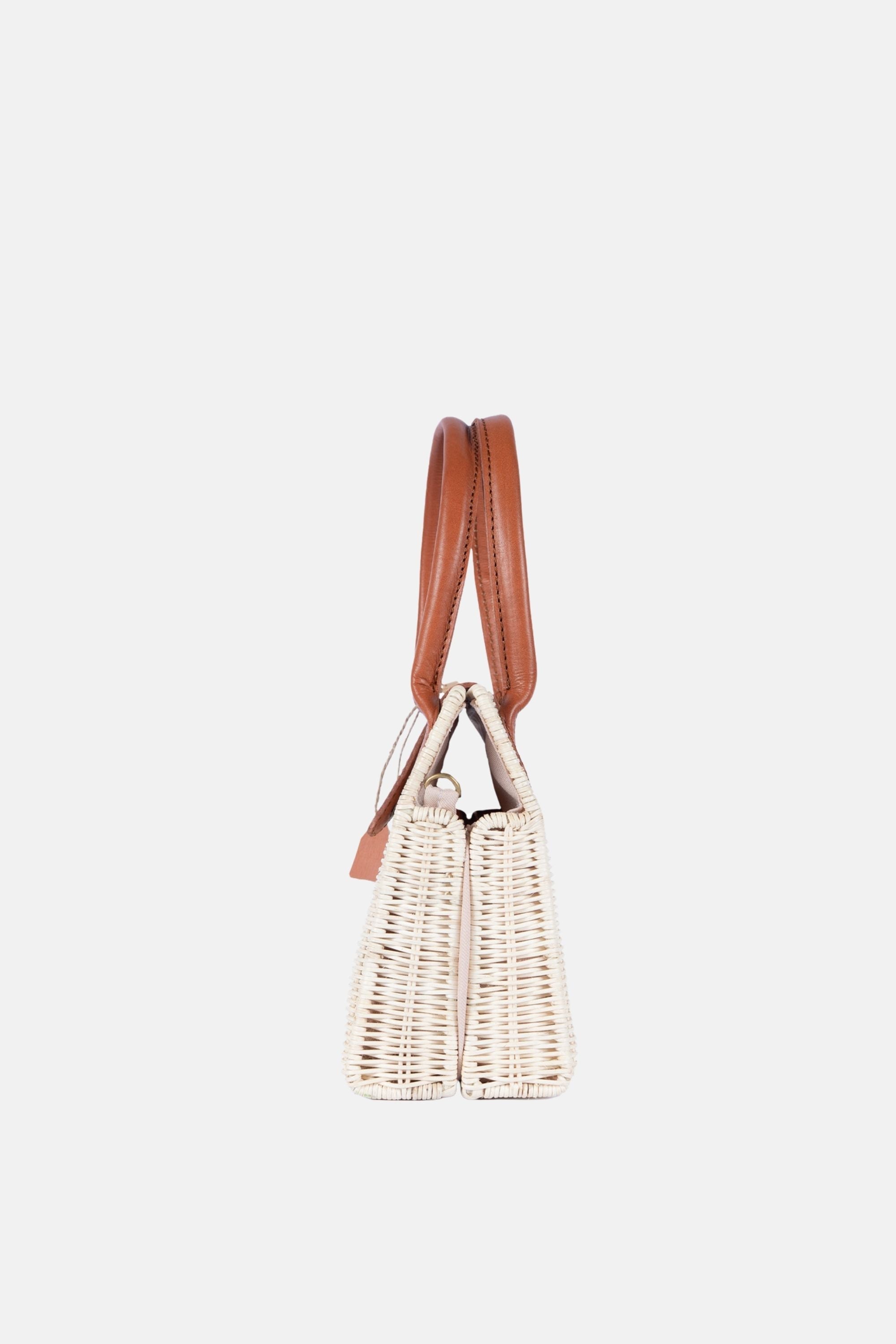 Piper Rattan Medium Crossbody - Tan Leather - Jelavu.com