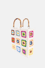 Load image into Gallery viewer, Jelavu - Rainbow Multi Crochet Crossbody With Bamboo Handle
