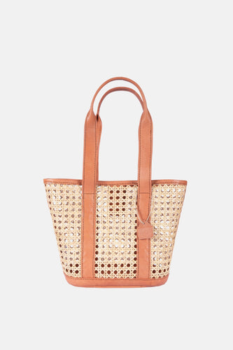 Jelavu - Sandi Rattan Top Handle Satchel - Tan Leather