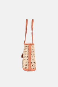 Jelavu - Sandi Rattan Top Handle Satchel - Tan Leather