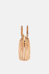 Jelavu - Shelly Bamboo Top Handle Satchel Rattan Crossbody Bag