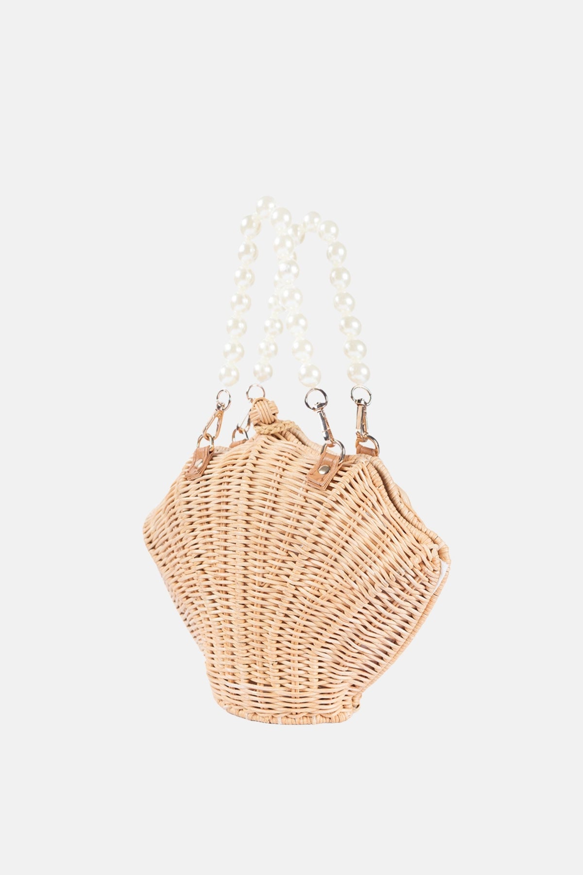 Jelavu - Shelly Pearl Top Handle Satchel Rattan Crossbody Bag - Jelavu.com