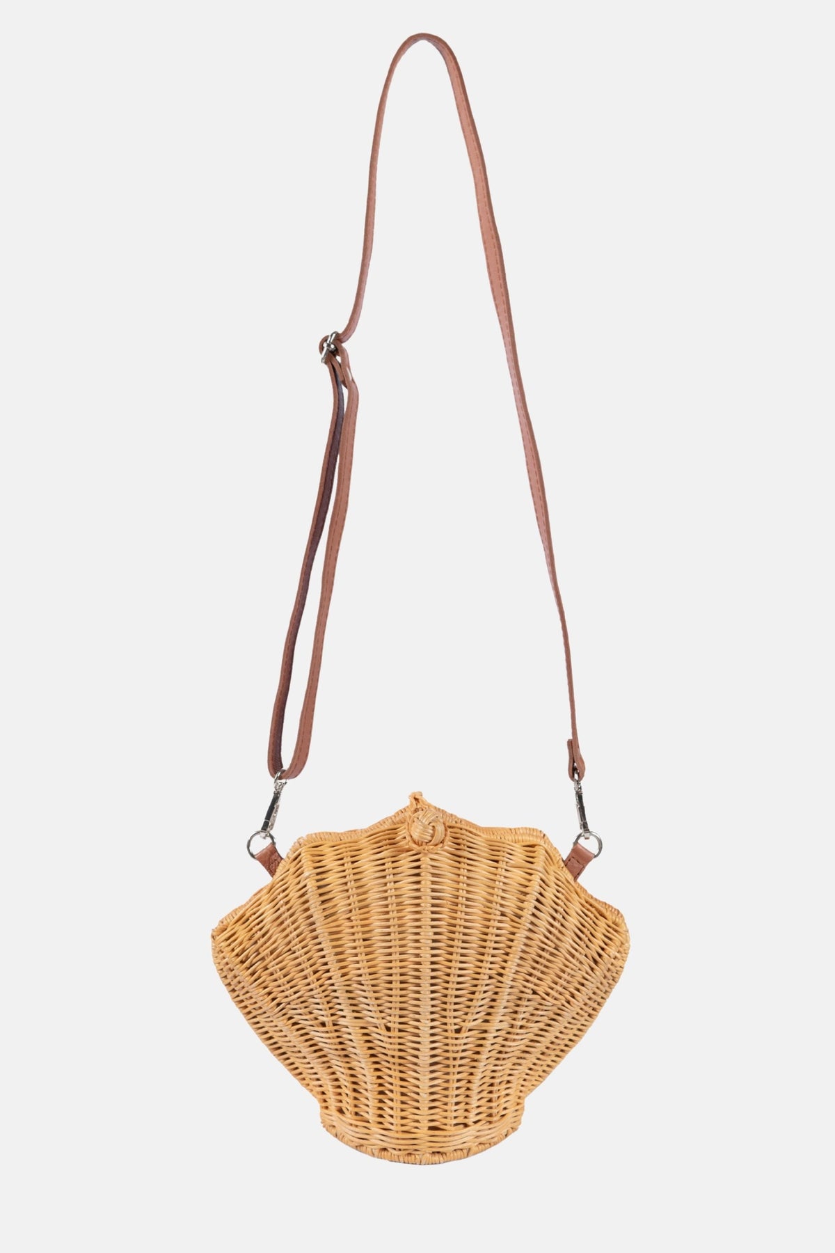 Shelly Stone Beaded Top Handle Satchel Rattan Crossbody Bag - Jelavu.com