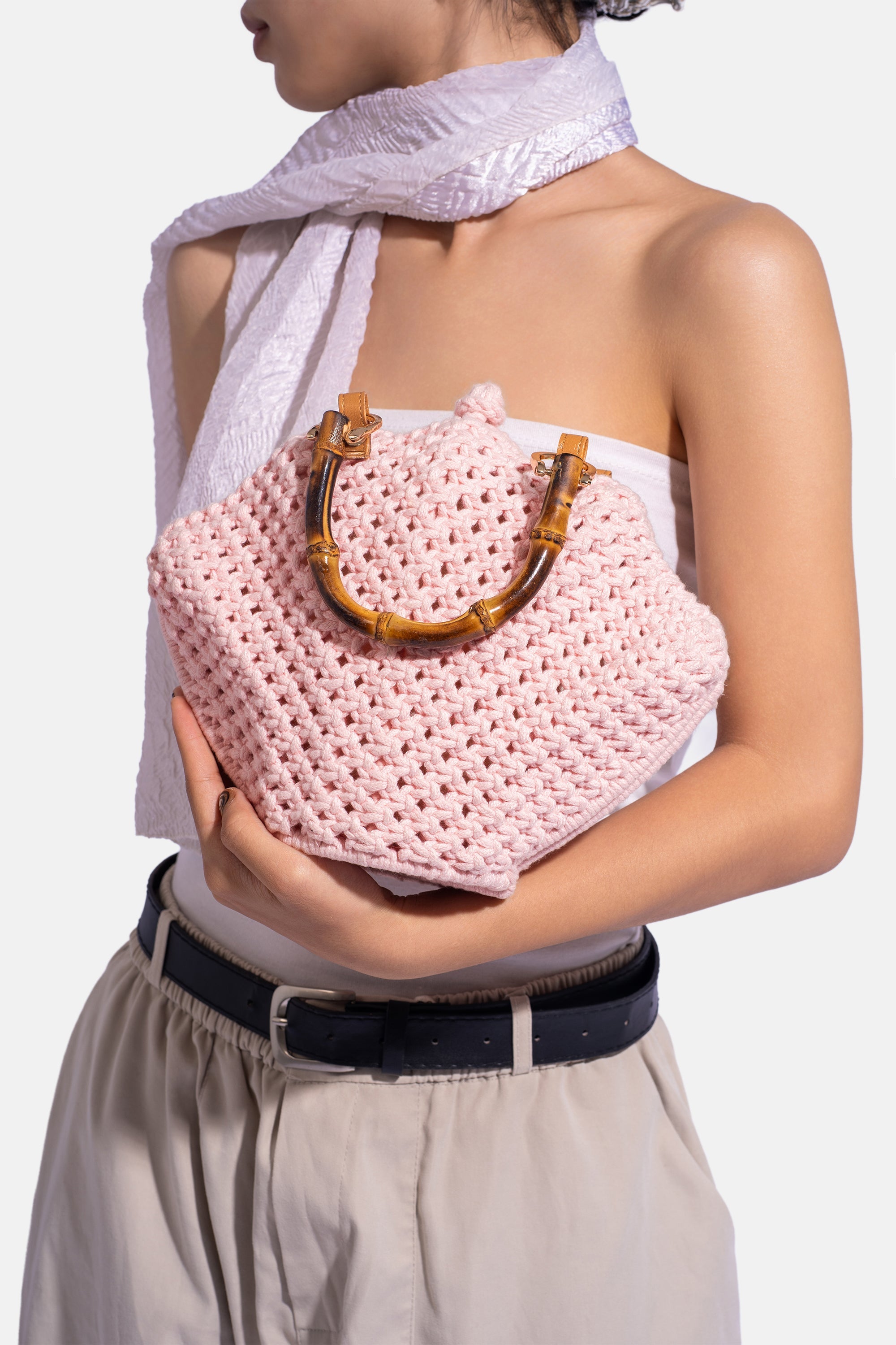 Jelavu - Venus Pink Crochette Shell Bag