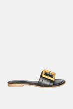 Load image into Gallery viewer, Jelavu - Amsterdam Bamboo Buckle Sandals - Black Leather - Jelavu.com