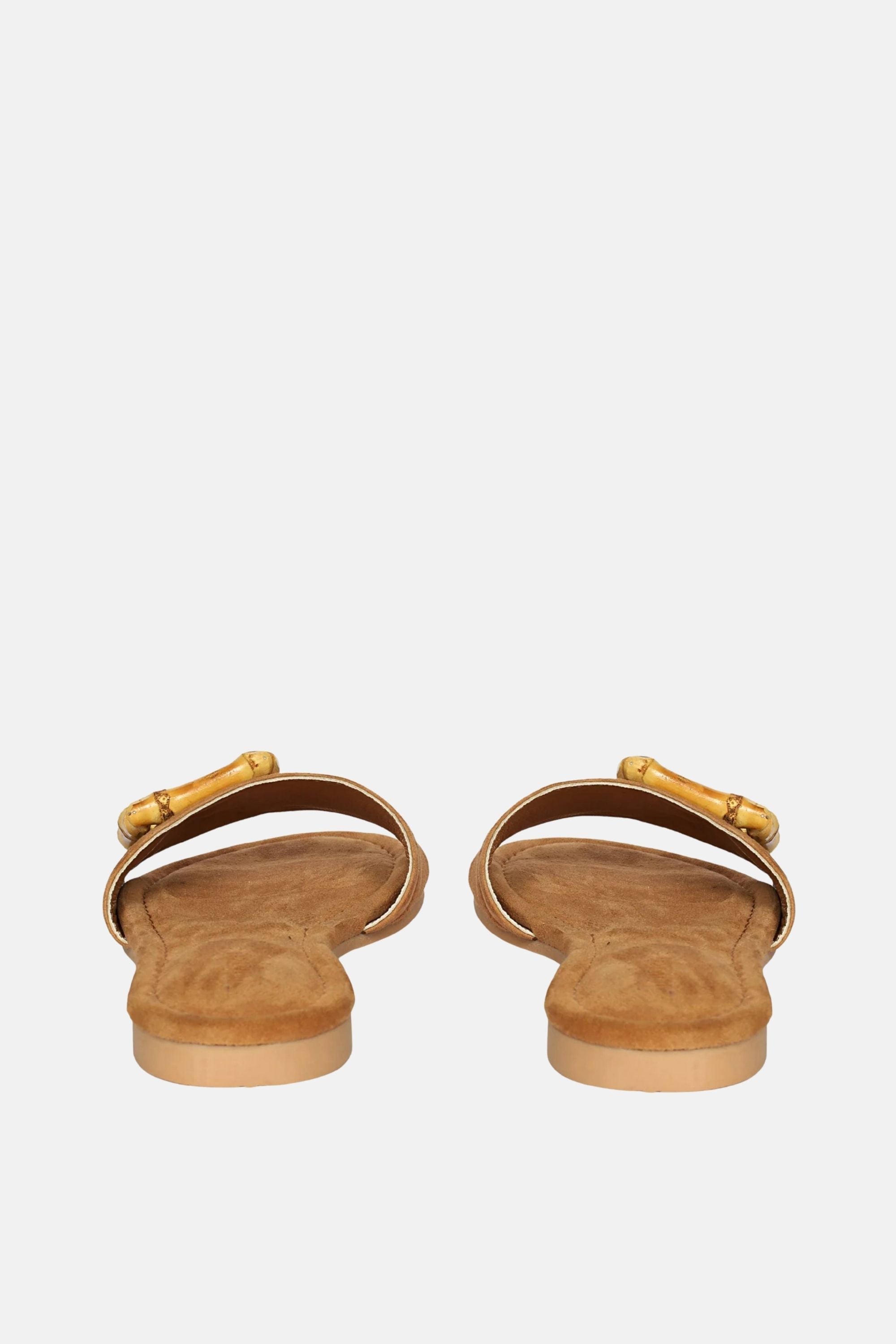 Jelavu - Amsterdam Bamboo Buckle Sandals - Cognac Suede - Jelavu.com