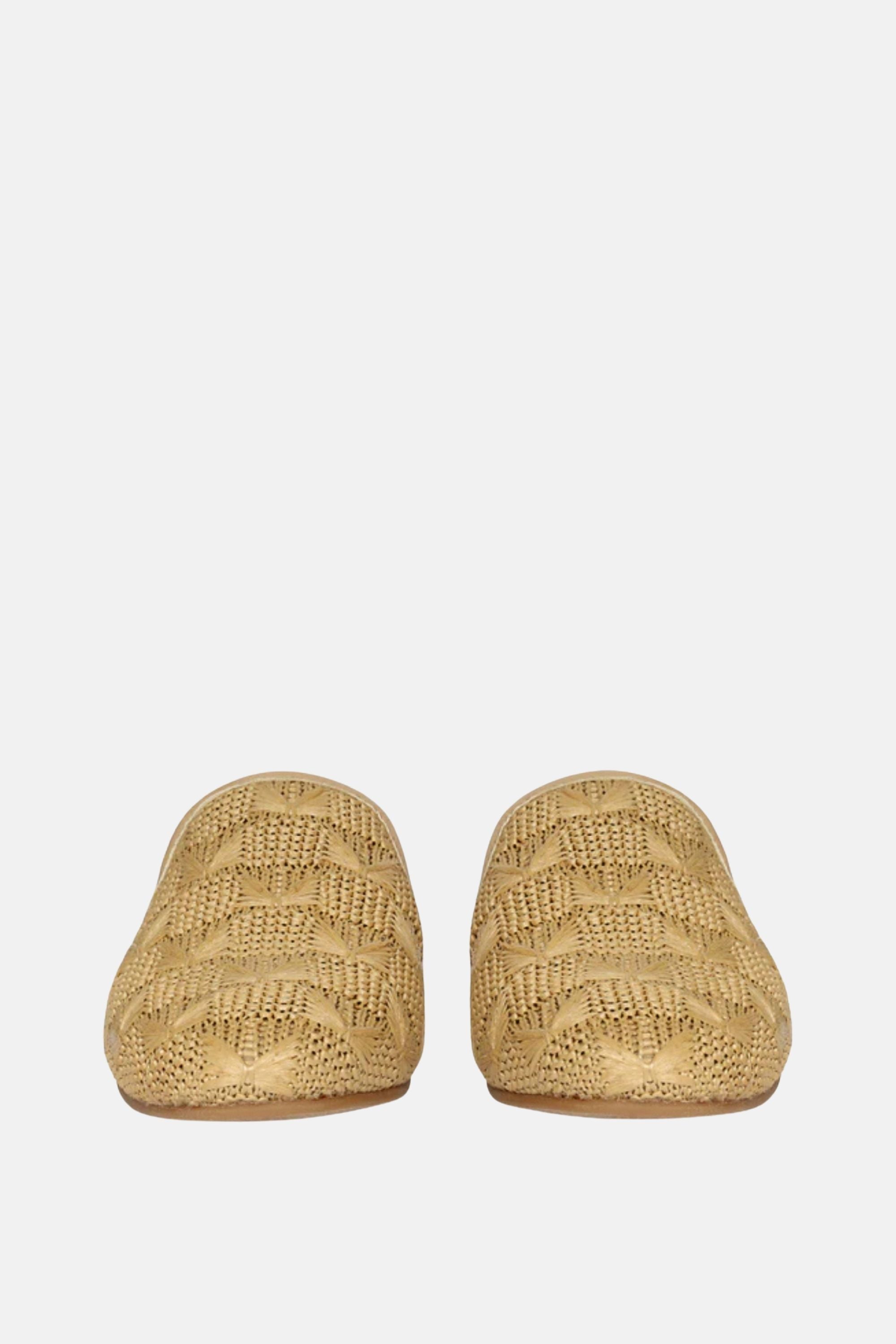Jelavu -  Andrea Raffia Mules - Beige - Jelavu.com