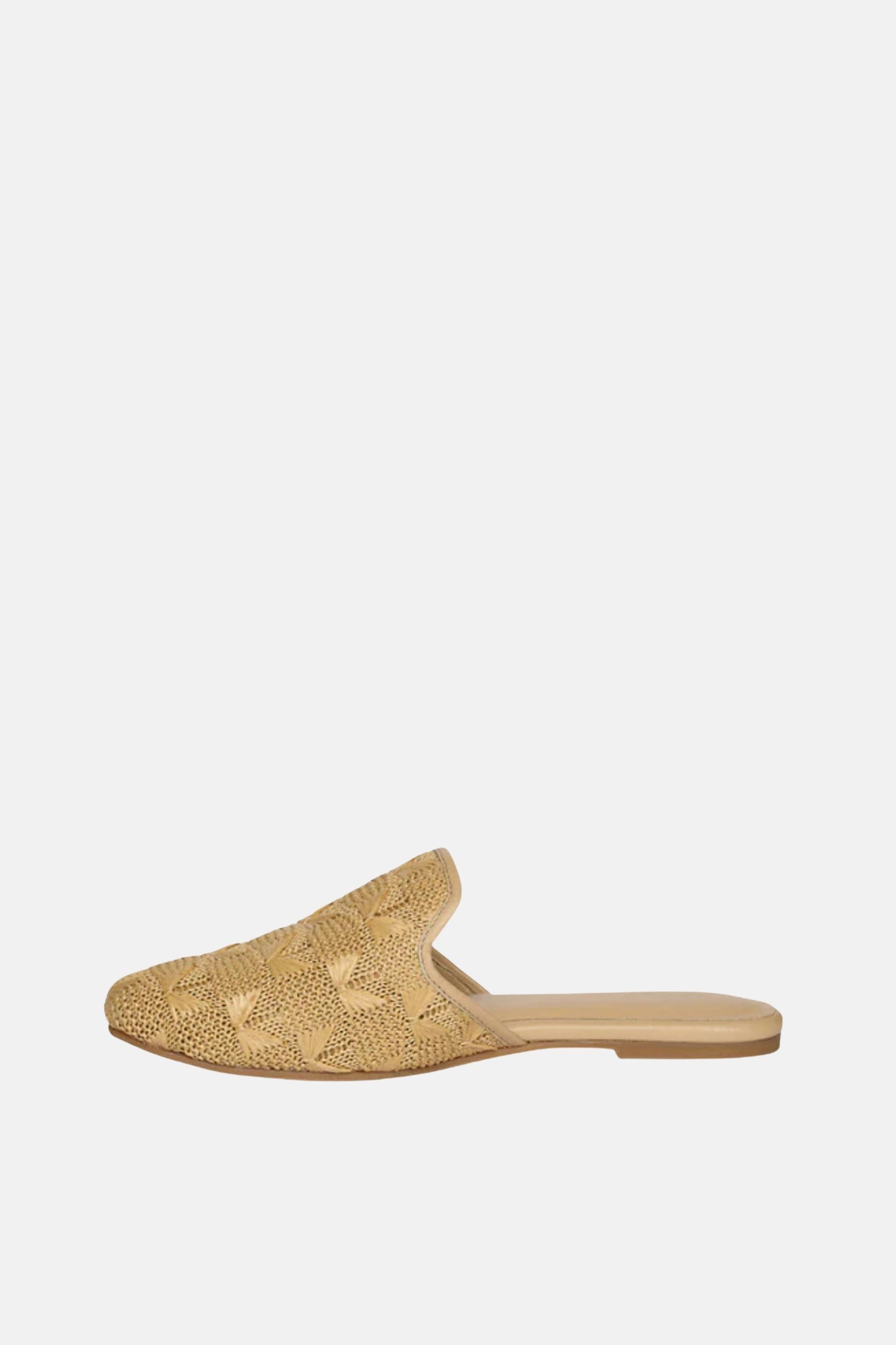 Jelavu -  Andrea Raffia Mules - Beige - Jelavu.com