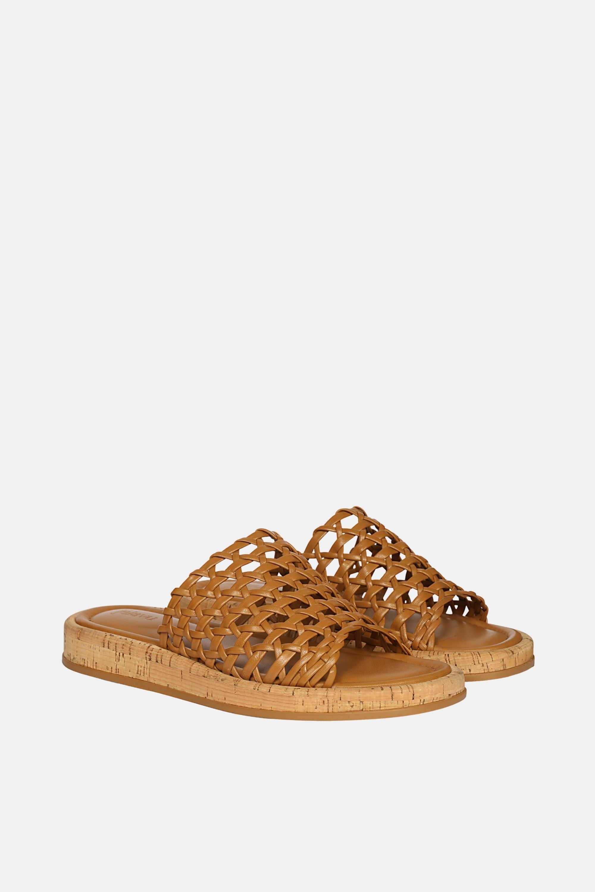 Jelavu -  Cloud Leather Woven Sandals -  Cognac Leather