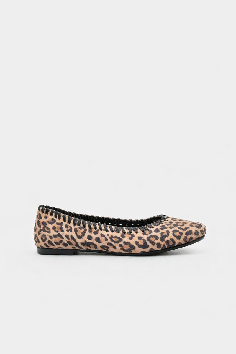 Jelavu - Ella Leopard Suede Ballet Flat - Jelavu.com