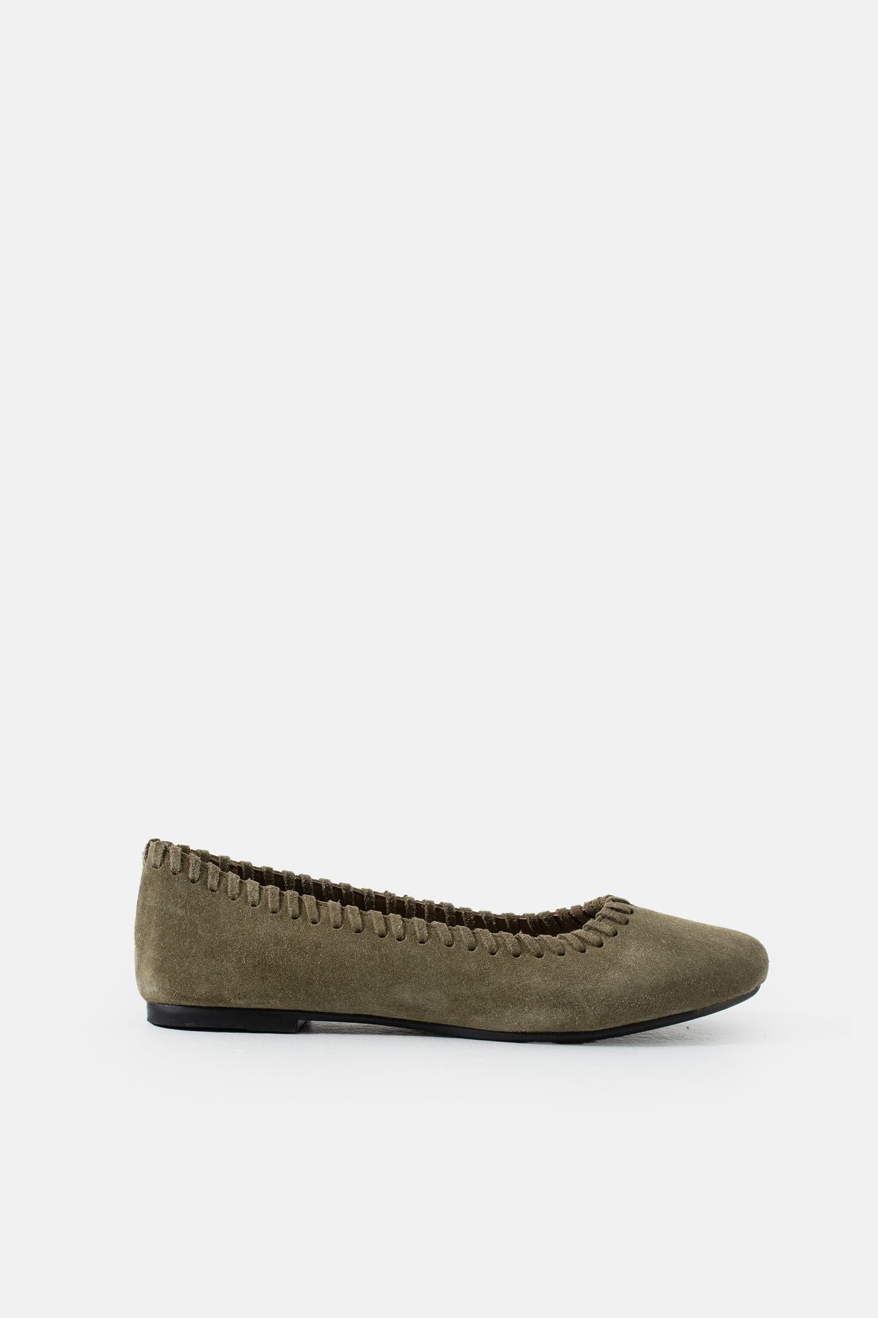 Jelavu - Ella Olive Suede Ballet Flat - Jelavu.com