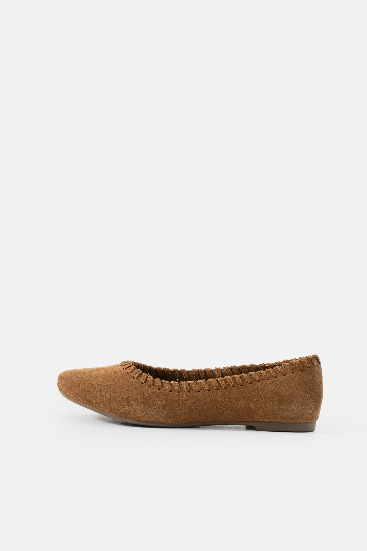 Jelavu - Ella Cognac Suede Ballet Flat - Jelavu.com